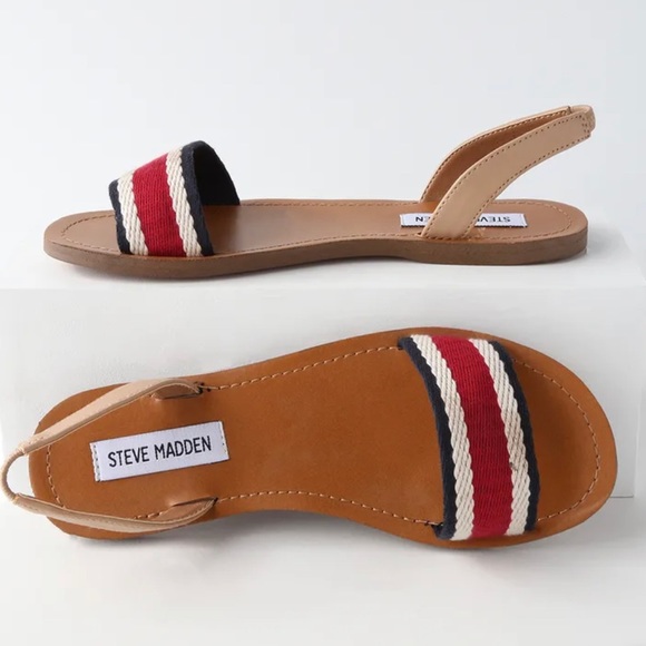 Steve Madden Abella White Multi Flat Sandals - Picture 3 of 8